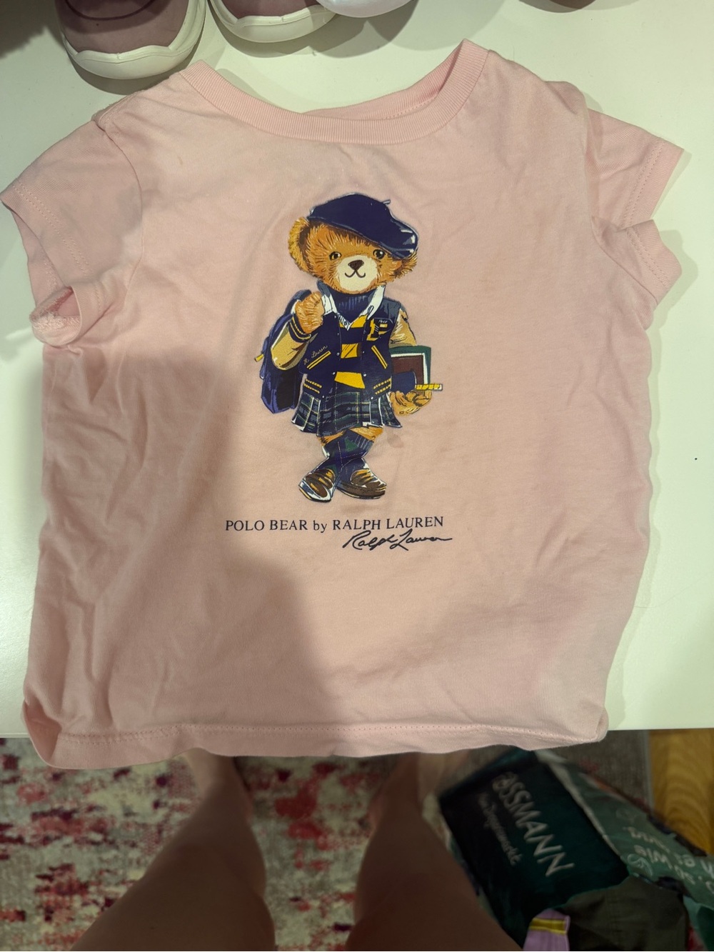 Ralph Lauren Light Pink Polo Bear Graphic Tee